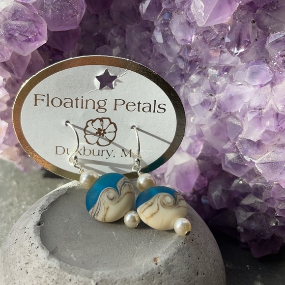 NWT Handmade Glass Earrings 🌊☀️ - Picture 2 of 3